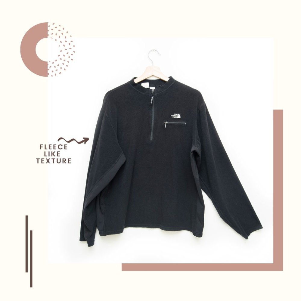 North Face Half Zip Black Fleece Pullover